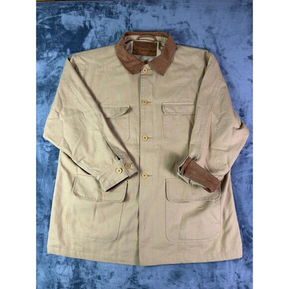 John Wayne Signature Stockade Jacket XL Tan Canvas Corduroy Bradford Exchange - Picture 1 of 8